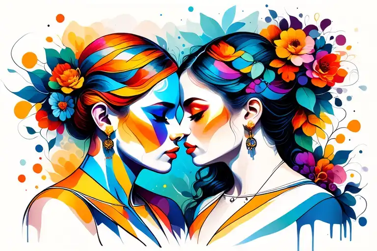 Depection Husband And Wife Moving Forward They Both