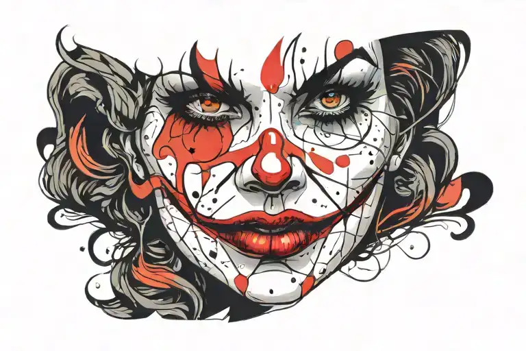 Scary Clown Woman From The Front