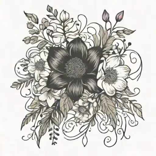 June And November Birth Flowers Bouquet Tied