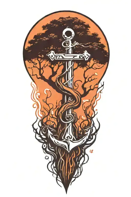 Cypress Tree With Roots Shaped Like An Anchor