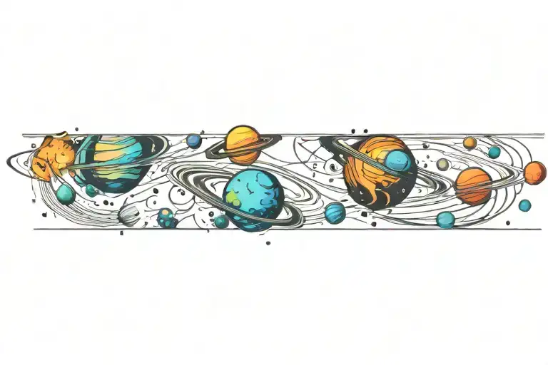 Space Surrounded By Planets Being Destroyed