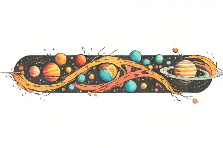 Space Surrounded By Planets Being Destroyed