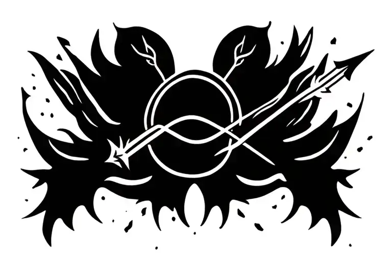 Sagittarius Bow And Arrow With Infinity Symbol As The Center Point