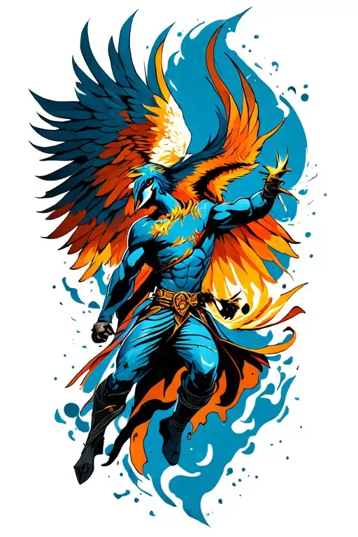 Spartan In Action With A Phoenix Shied