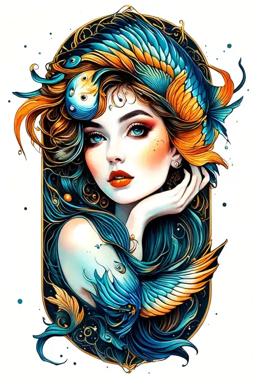 Pisces Pin Up Girl