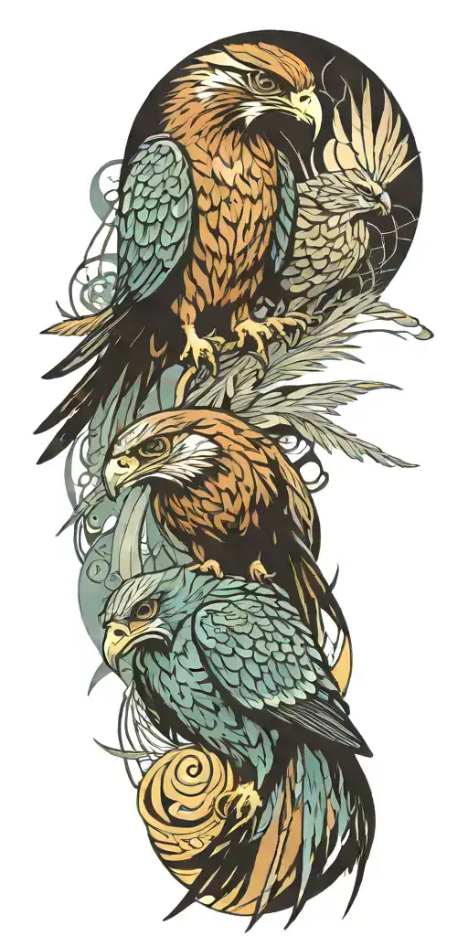 Falcon And Giant Fighting Each Other