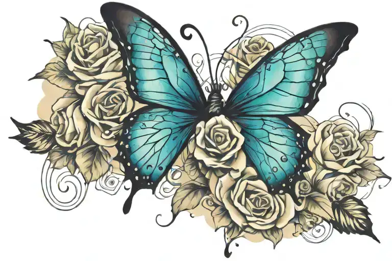 Elia Butterfly With Rose