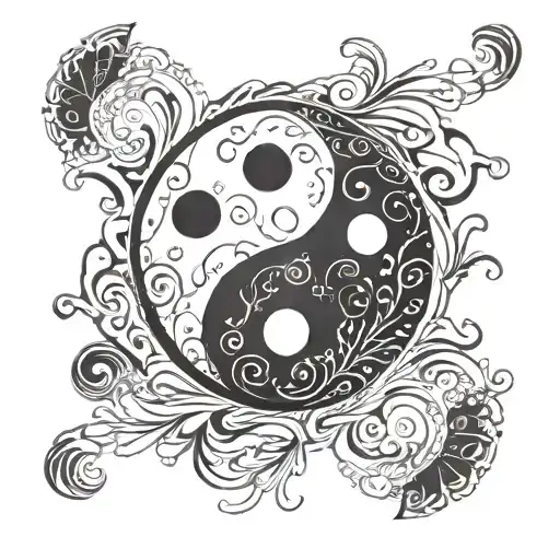 Yin Yang Symbol In Pool