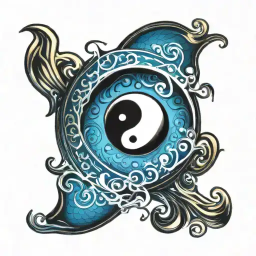 Yin Yang Symbol In Pool