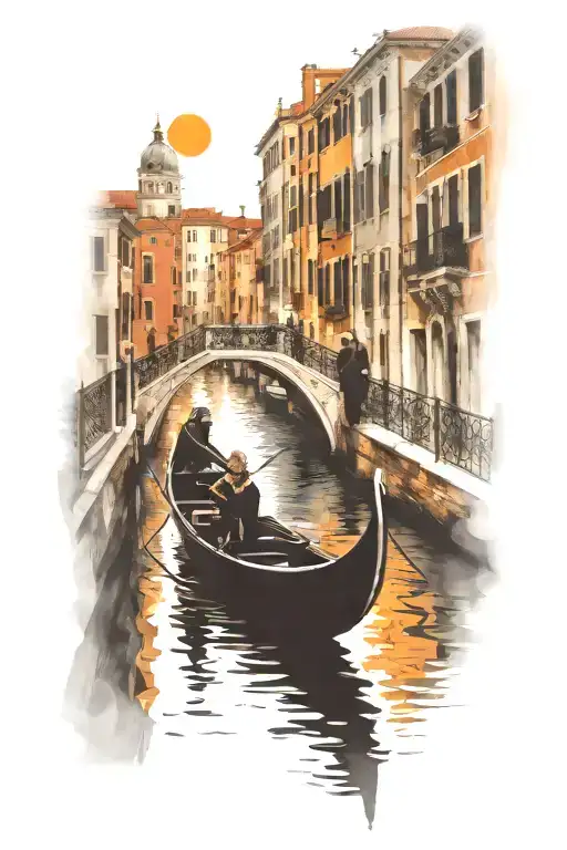 Gondola Venice Bridge Couple