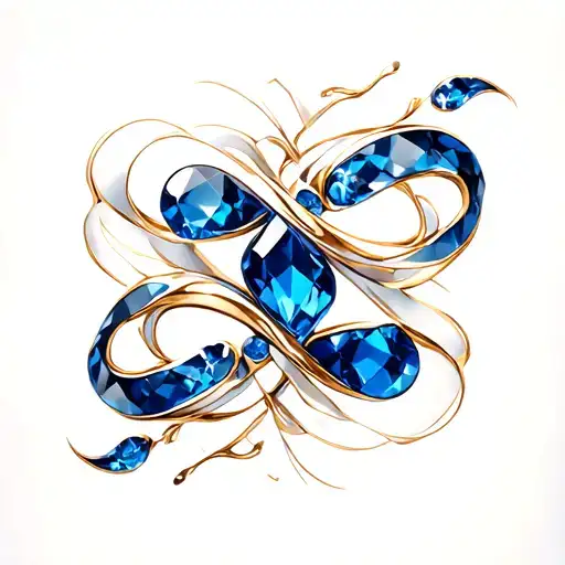 Sapphire On White Gold Infinity Symbol