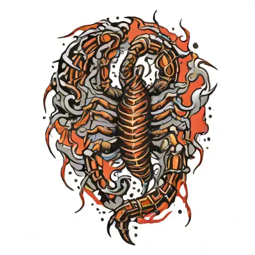 Scorpion Surrounded By Blood