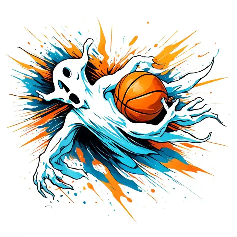 Ghost Playing Basketball