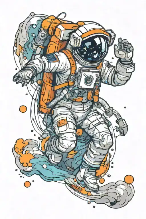 Astronaut Floating In Space