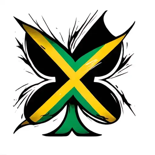 Spade With Jamaican Flag Incorporated