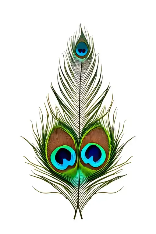 Colourful Peacock Feather Attached