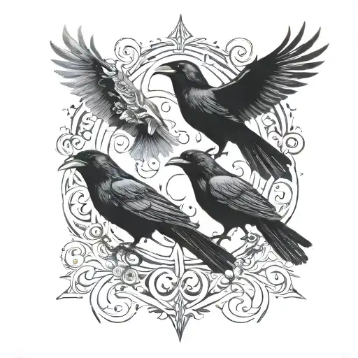 2 Ravens Huginn And Muninn