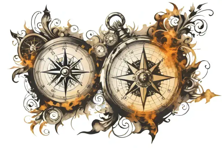 Compass Combined With Clock