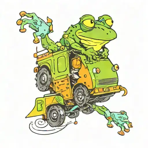 Frog Driving Garbage Truck