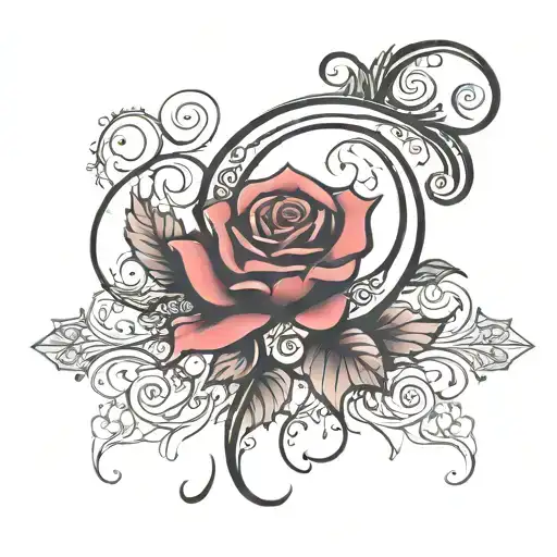 Crescent Moon And Black Rose