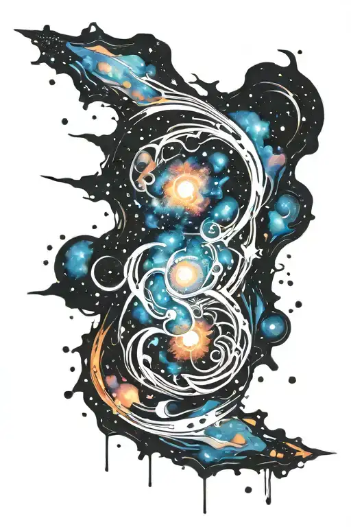 Galaxy Space Black Hole Eating Star