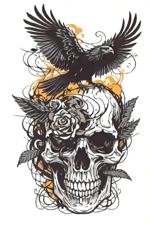 Skull And Crow
