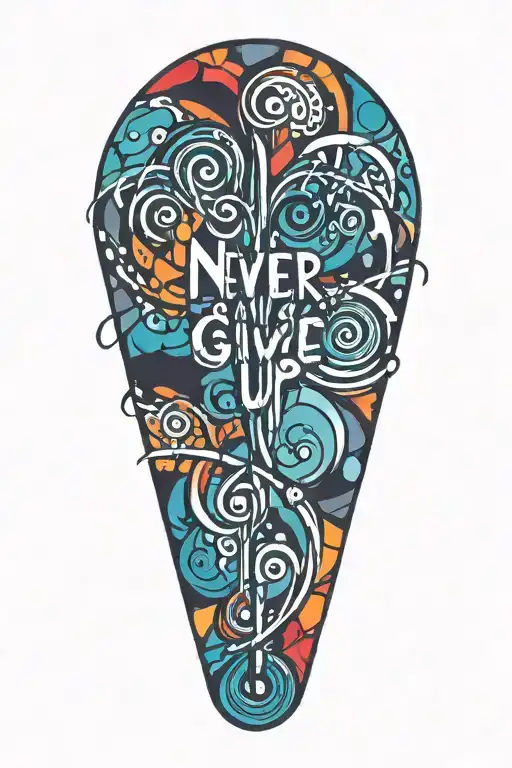 Colorful Meaning Never Give Up