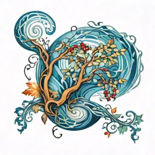 A Winding River With A Rowan Tree Beside It