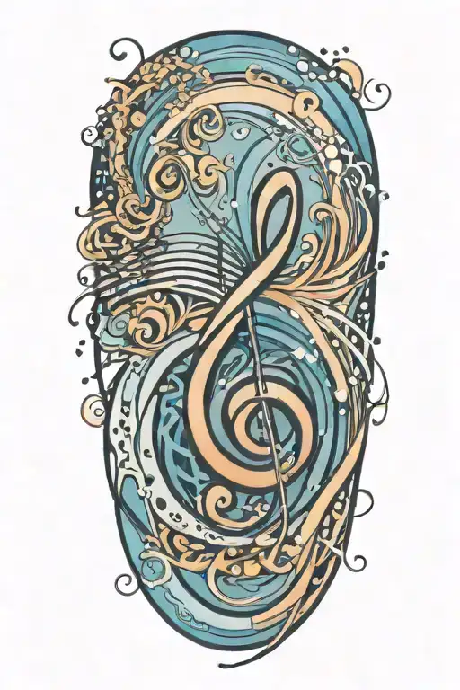 Combining Musical Notes With Waves Crashing On The Beach