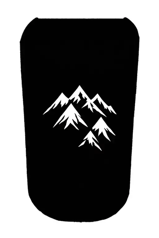 Mountain Tattoo On Forearm Grayscale Thin Lines Geometric Ornament