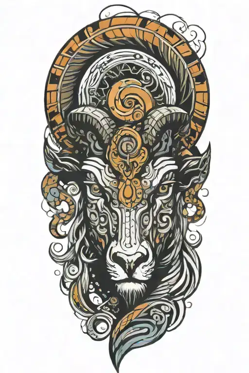 Aries Zodiac Head Emerging Stronger