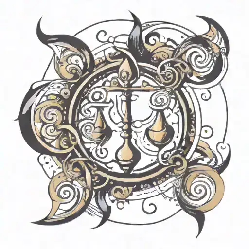 Aquarius And Libra Symbols Merged Together