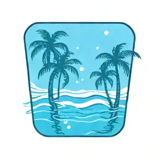 Beach Water Palms Together