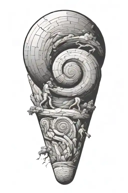 Myth Of Sisyphus Pushing A Boulder Uphill