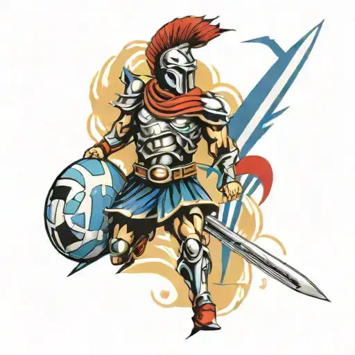Make Me A Tattoo Of A Spartan Protecting The Argentina Soccer Crest Jersey