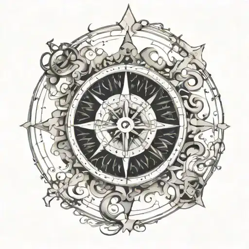 Round Compass That Melts Surreal