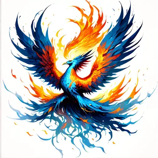 Phoenix Rising From Ashes Flying