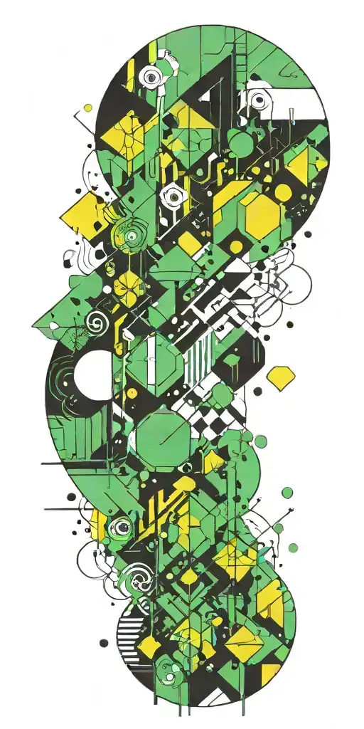 Create A Geometric Design With With Elements Of 1990S Video Games