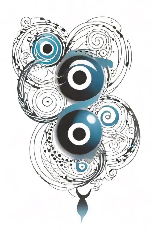 Triple Spiral Evil Eye Symbol Integrated