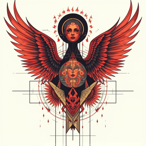 Crimson Wings of the Silent Phoenix Tattoo idea