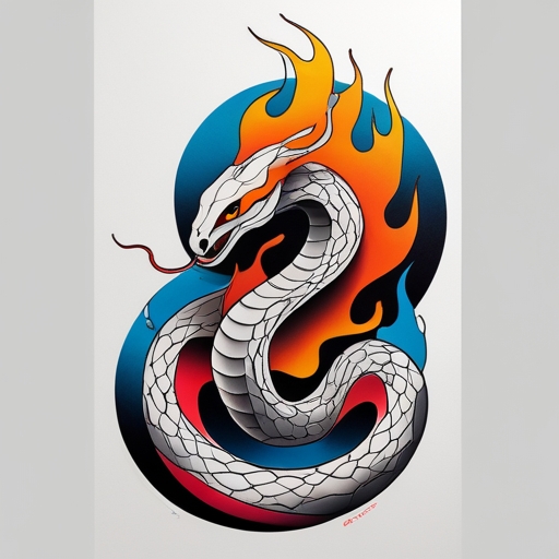 Silver Serpent’s Flame Tattoo idea