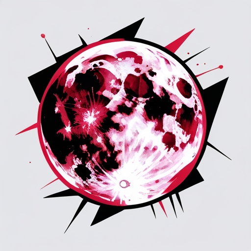 Crimson Ember of the Moon Tattoo idea