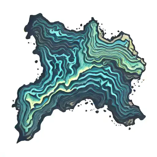 Top Down Island Topography Map