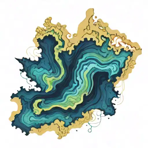 Top Down Island Topography Map