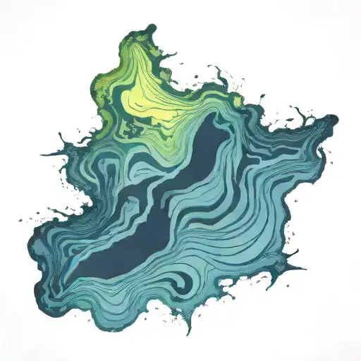 Top Down Island Topography Map