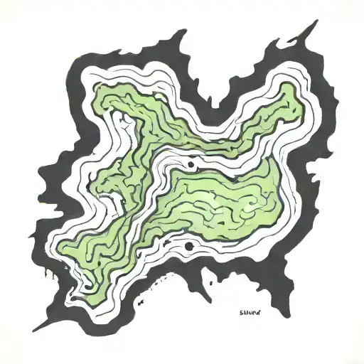 Top Down Island Topography Map