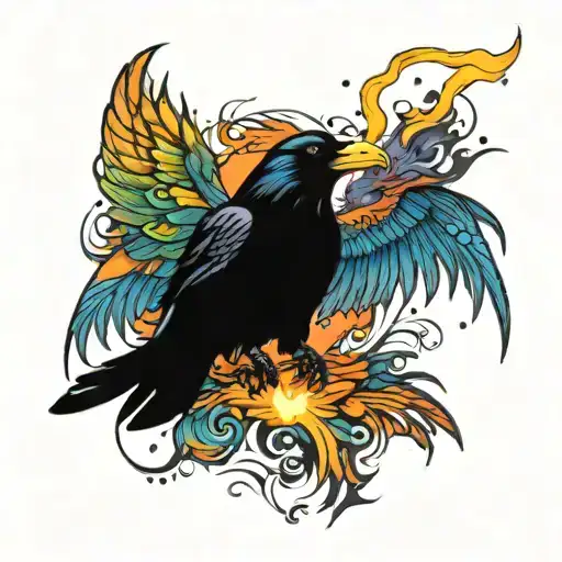 Rainbow Crow With Torch