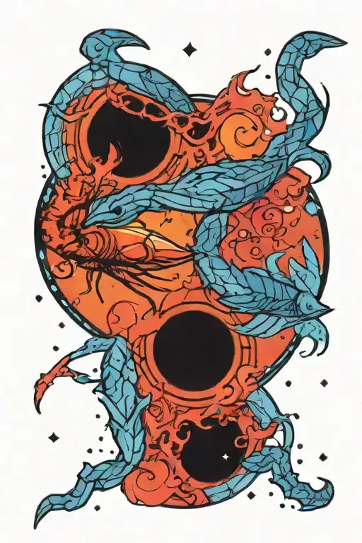 Scorpio And Pisces Zodiac Sign Tattoo With Virgo Constellation