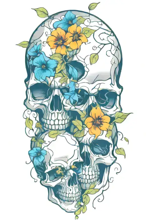 Flowering Skulls On Vines