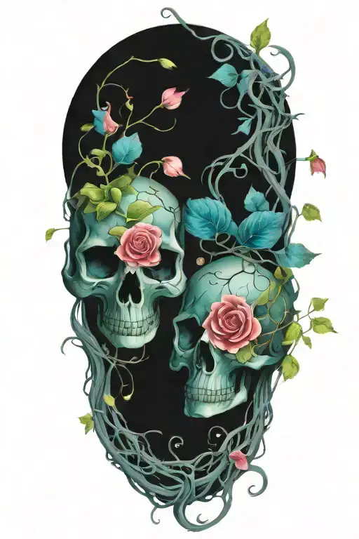 Flowering Skulls On Vines